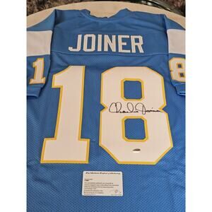 Charley Joiner Autographed/Signed Jersey LEAF COA Blue Custom Jersey